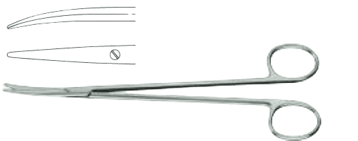 Ножиці операційні, тонзілектомні-судинні, екстра-делікатні, тупокінцеві, зігнуті, Тойніса-Адсона, 175 мм Surgimax 04-598-17